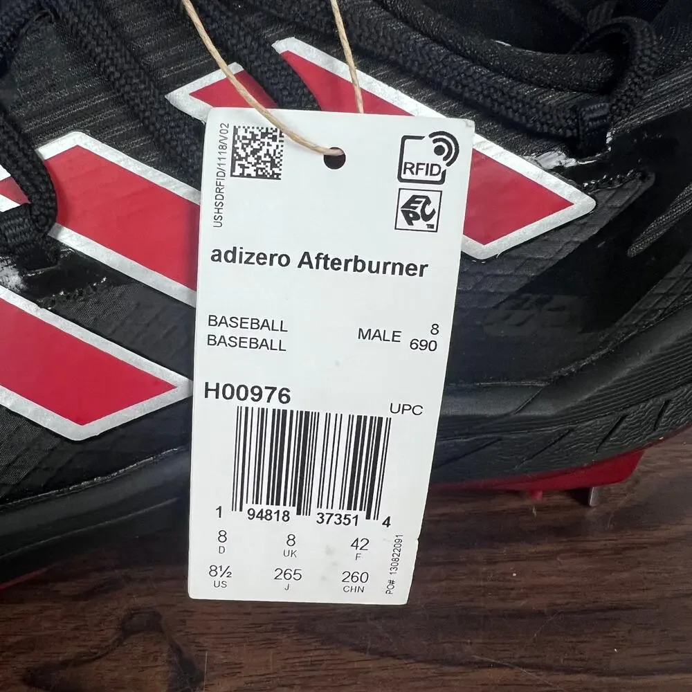 NWT adidas Mens 8.5 Adizero Afterburner Athleisure Metal Spike Baseball Cleats